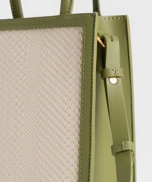 CHARLES ＆ KEITH ショルダーバッグ バッグ ウーブン ダブル
