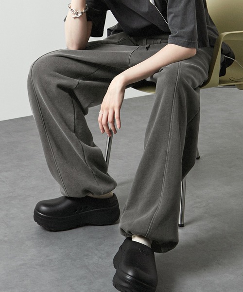 ワイドパンツ スウェットパンツ ジャージ 「Alfred Alex」ピグメント