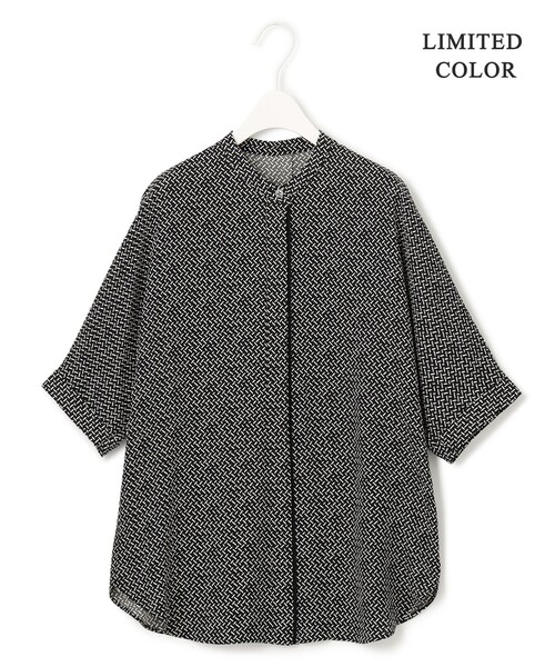 ICB BackSatinAmunzen 5分袖ラッフルデザインブラウス 洗える】BackSatinAmunzen 5分袖ラッフルデザインブラウス