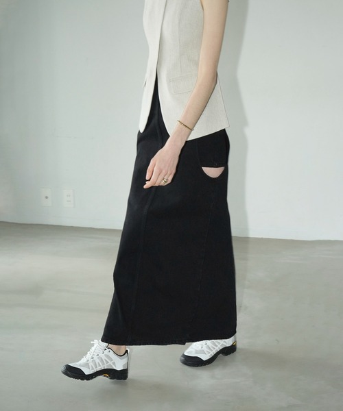 デニムスカート 「CLANE/クラネ」CIRCLE CUT LAYERED DENIM SKIRT 