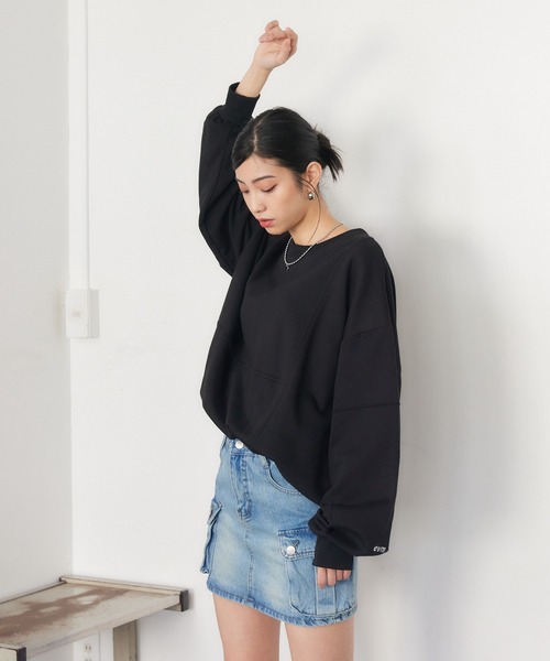 トレーナー/スウェット envym BIGPO バイカラービッグスウェット - ENVYM | 60% - Asian Fashion Online Store