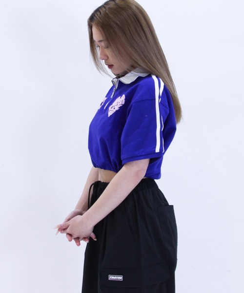 STARTER tシャツ ハートロゴショート丈ハーフジップTシャツ