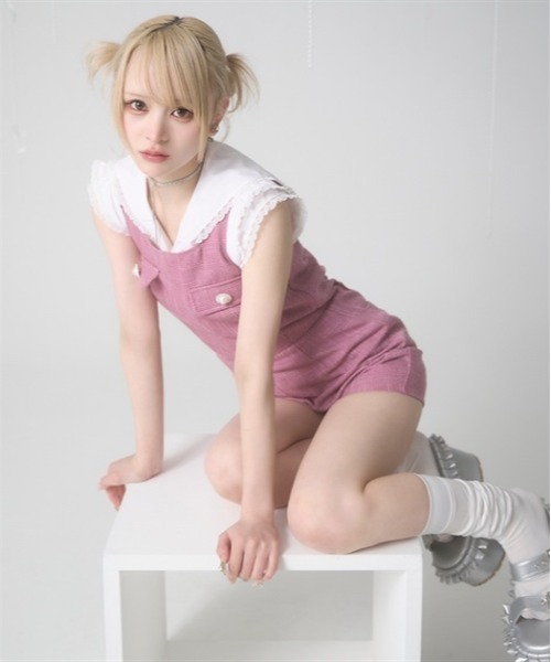 Fickle Bebe サロペット オーバーオール サマーツイード