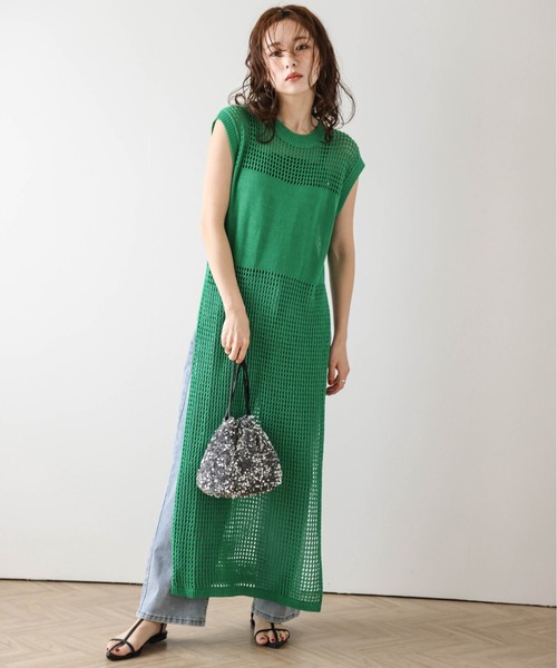 ベスト ジレ メッシュニットロングジレ レディース : ZOZOTOWN