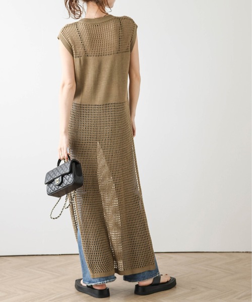 ベスト ジレ メッシュニットロングジレ レディース : ZOZOTOWN