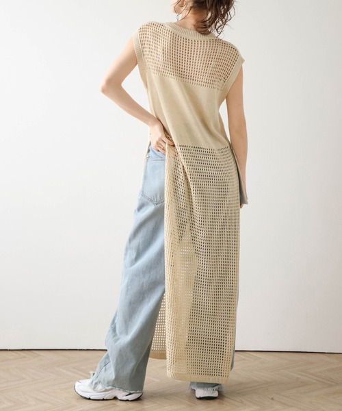 ベスト ジレ メッシュニットロングジレ レディース : ZOZOTOWN