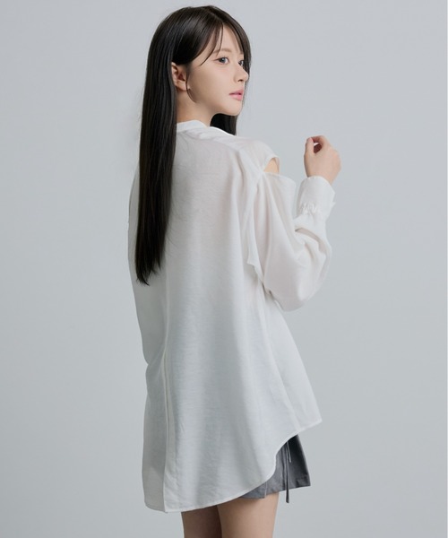 ブラウス シャツ 「ZOZOTOWN限定」LHP×Aurora/open shoulder sheer shirt/lhparr レディース ZOZOTOWN限定】LHP×Aurora/open shoulder sheer shirt/lhparr