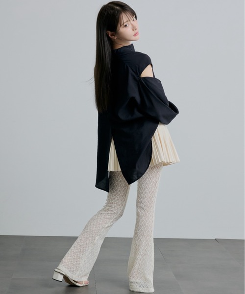 ブラウス シャツ 「ZOZOTOWN限定」LHP×Aurora/open shoulder sheer shirt/lhparr レディース ZOZOTOWN限定】LHP×Aurora/open shoulder sheer shirt/lhparr