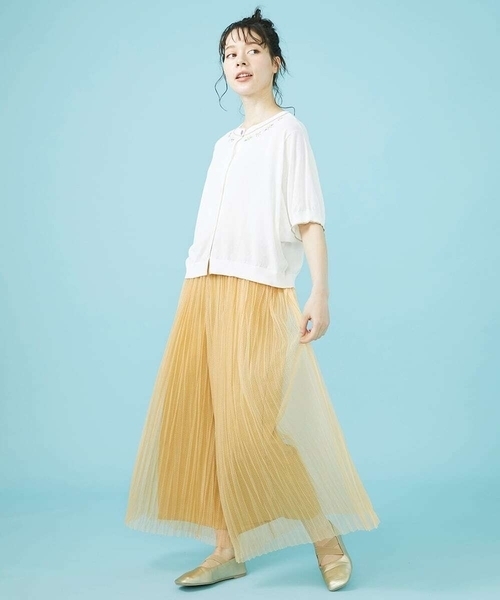 ホコモモラ（JOCOMOMOLA）/melonチュール ワイドパンツ Jocomomola（ホコモモラ） パンツ melonチュール ワイドパンツ