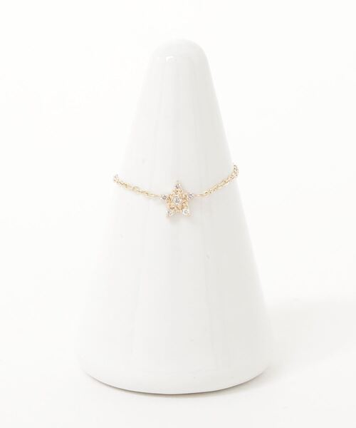 指輪 リング 「Tiny Motif」K10ダイヤモンドスターチェーンリング（0.02ct） レディースの画像
