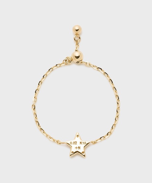 指輪 リング 「Tiny Motif」K10ダイヤモンドスターチェーンリング（0.02ct） レディースの画像