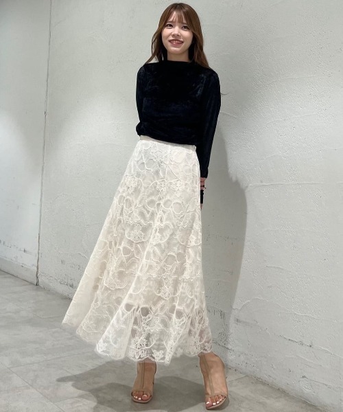 JILL STUART モールエンブロイダリースカート JILL STUART スカート チュールエンブロイダリーティアード