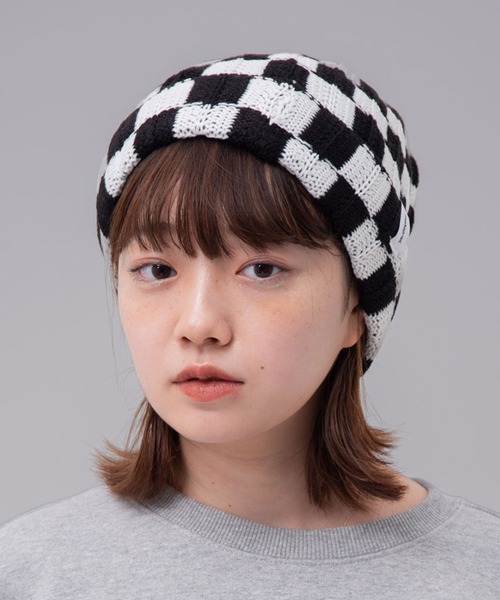 MAHAGRID（マハグリッド） ニット帽 ニットキャップ CHECKERBOARD