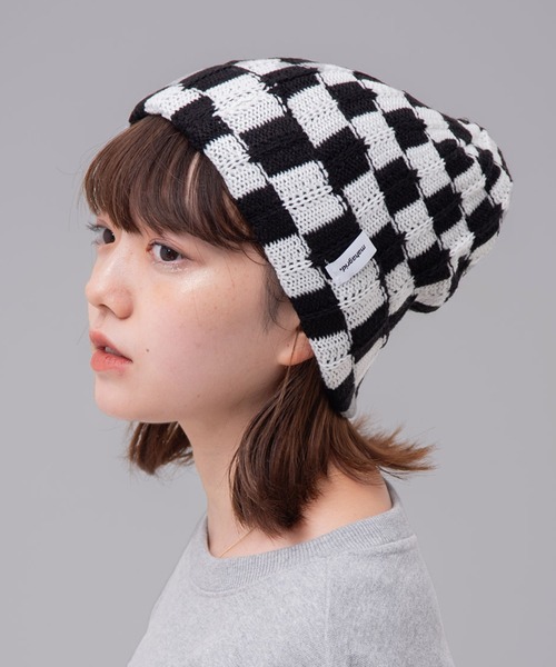 MAHAGRID（マハグリッド） ニット帽 ニットキャップ CHECKERBOARD