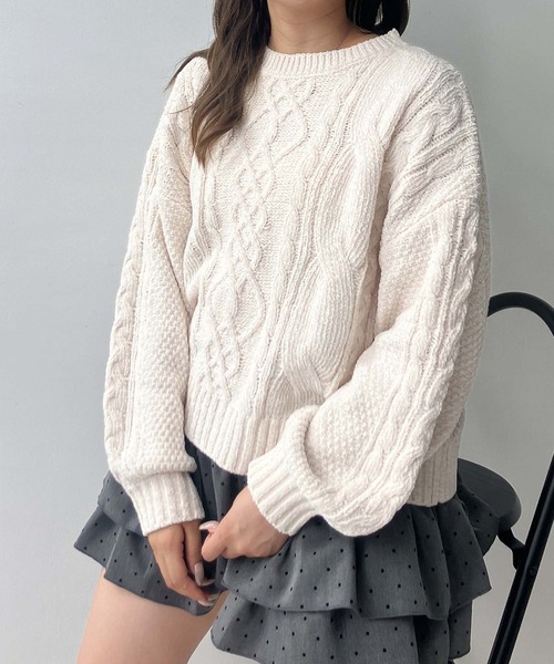 AS KNOW AS（アズノゥアズ） ニット セーター 後レースアップモール