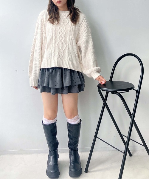 AS KNOW AS（アズノゥアズ） ニット セーター 後レースアップモール