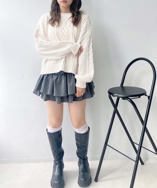 AS KNOW AS（アズノゥアズ） ニット セーター 後レースアップモール