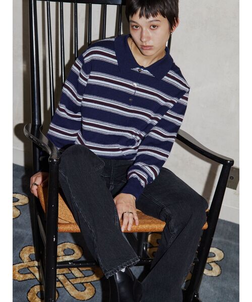 ニット セーター 「VEQUM」COLLAR LOOSE KNIT レディース セール】【VEQUM】COLLAR LOOSE KNIT（ニット/セーター）｜VEQUM