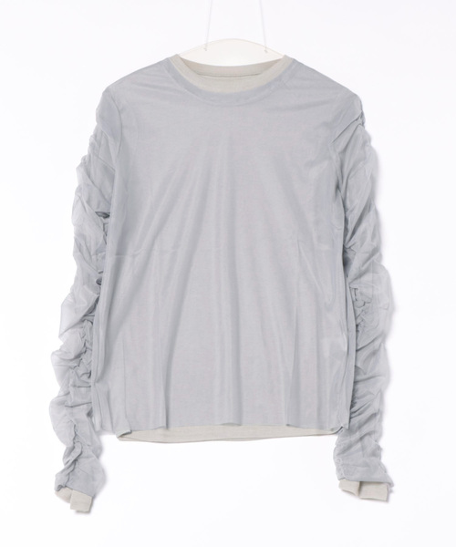 tシャツ チュール×シアーリブシャーリングセットTシャツ レディース STYLEBLOCK tシャツ チュール×シアーリブシャーリングセットT