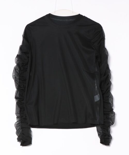 tシャツ チュール×シアーリブシャーリングセットTシャツ レディース STYLEBLOCK tシャツ チュール×シアーリブシャーリングセットT