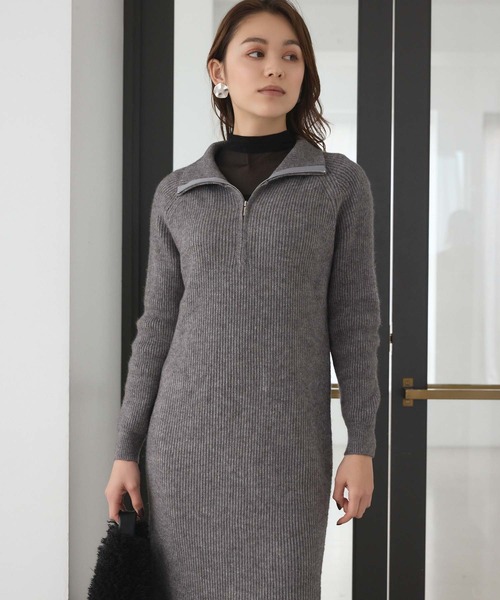 IRENE シアートップス　グレー アイレネ - IRENE | Wool Sheer Turtleneck Knit Tops-Light