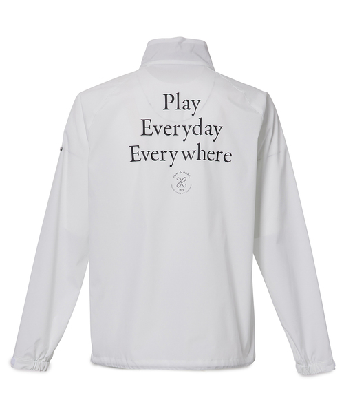 ☆シンプル☆レオナールスポーツ バック刺繍ロゴジップアップ長袖ブルゾン 白 M JUN&ROPE'（ジュンアンドロペ） ブルゾン アウター 「撥水」「保温