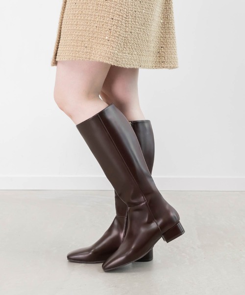 RANDA（ランダ） ブーツ 晴雨兼用 スクエアトゥロングブーツ