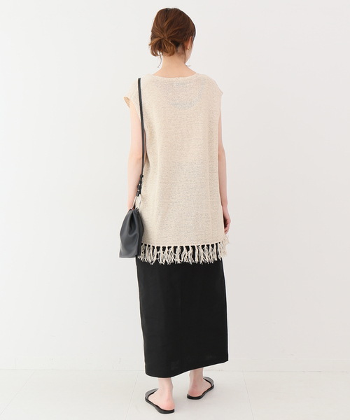 SLOBE IENA ニットジレ ベージュ フリー
