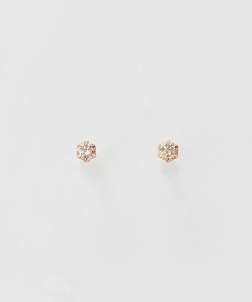 Phoebe（フィービー） ピアス 「K10」一粒ダイヤモンドピアス/BOX付き