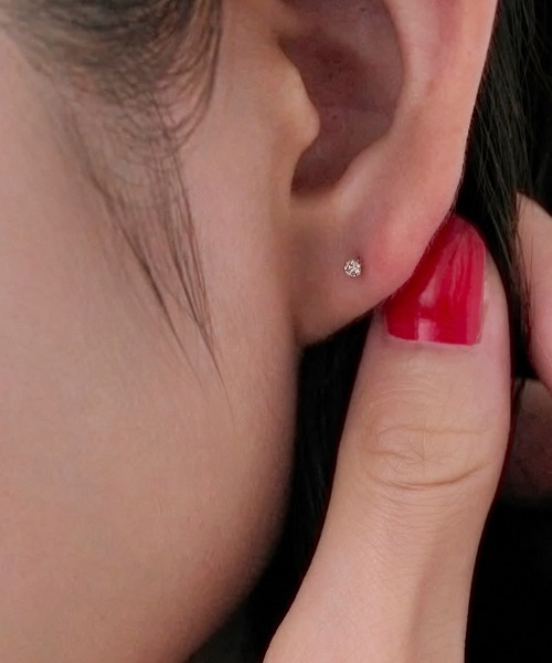 Phoebe（フィービー） ピアス 「K10」一粒ダイヤモンドピアス/BOX付き