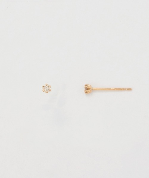 Phoebe（フィービー） ピアス 「K10」一粒ダイヤモンドピアス/BOX付き