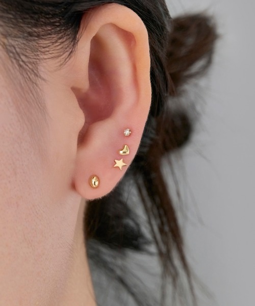 Phoebe（フィービー） ピアス 「K10」一粒ダイヤモンドピアス/BOX付き