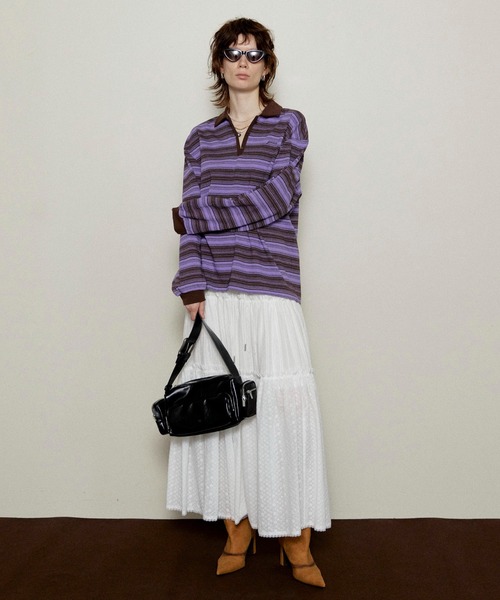 【新品タグ付き】メゾンスペシャル　ミックスレースティアードスカート MAISON SPECIAL スカート Mixed Lace Tiered Skirt/ミックス