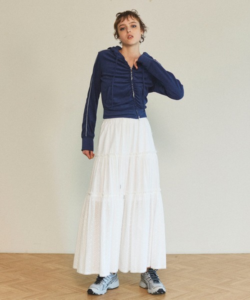 【新品タグ付き】メゾンスペシャル　ミックスレースティアードスカート MAISON SPECIAL スカート Mixed Lace Tiered Skirt/ミックス