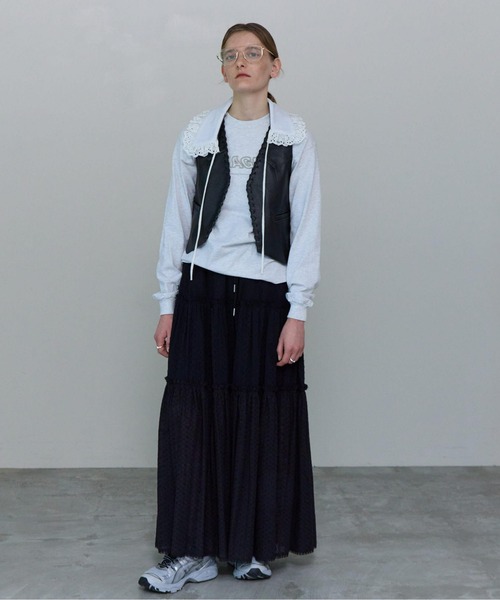 【新品タグ付き】メゾンスペシャル　ミックスレースティアードスカート MAISON SPECIAL スカート Mixed Lace Tiered Skirt/ミックス