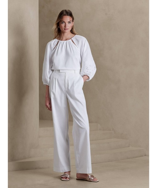 [BANANA REPUBLIC FACTORY STORE] 7 минут рукав блуза S черный женский 