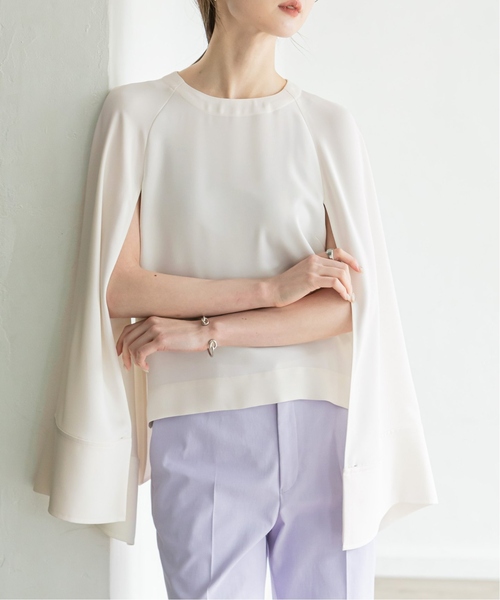 新品タグ付き】NOBLE ケープブラウス 5 ホワイト