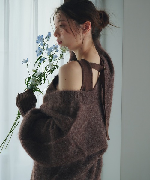 fupel ニット セーター melange vneck knit ensembleメランジvネック