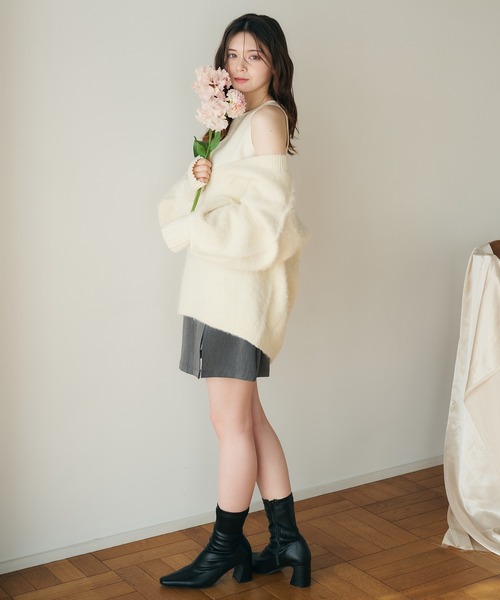 ニット セーター melange vneck knit ensembleメランジvネックニットアンサンブル レディース melange vneck knit ensembleメランジvネックニットアンサンブル