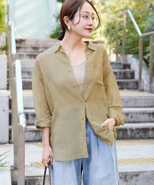 【美品】JOURNAL STANDARD シアーリネンカールマイヤーシャツ シアーリネンカールマイヤーシャツ | ジャーナルスタンダード
