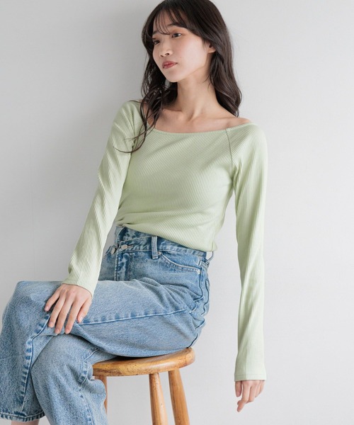 LOWRYS FARM（ローリーズファーム） tシャツ リブタイトLS 252821