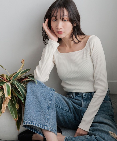 LOWRYS FARM（ローリーズファーム） tシャツ リブタイトLS 252821