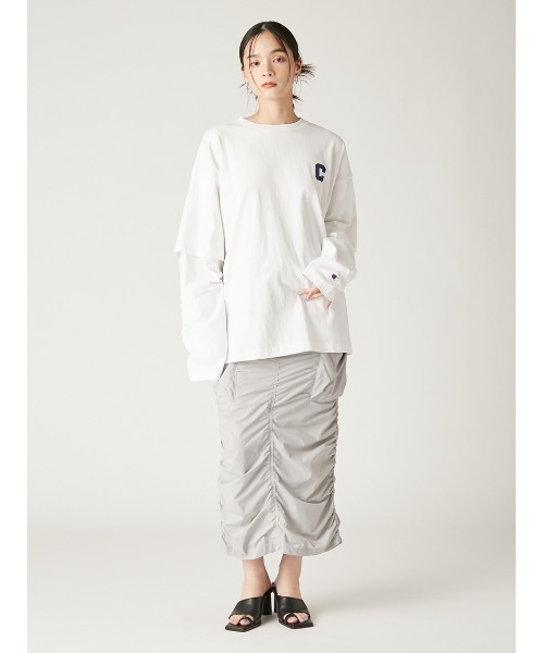 FRAY I.D スカート 「Champion」シャーリングストレートスカート