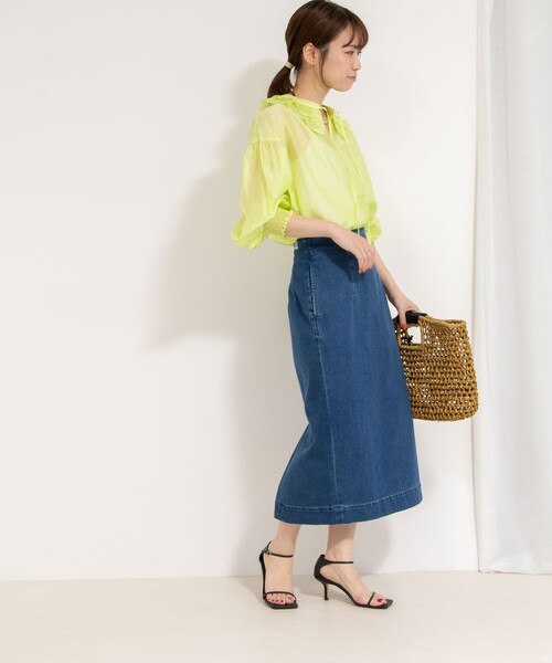 NOLLEY'S（ノーリーズ） ブラウス シャツ ラッフル衿シアーブラウス