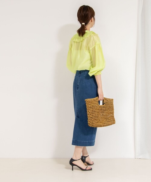 NOLLEY'S（ノーリーズ） ブラウス シャツ ラッフル衿シアーブラウス