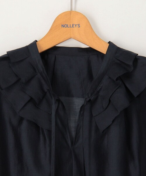 NOLLEY'S（ノーリーズ） ブラウス シャツ ラッフル衿シアーブラウス