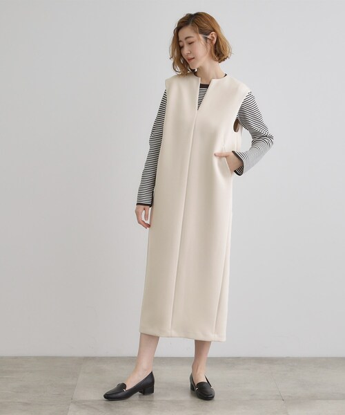 grove（グローブ） ワンピース ダンボールカルゼキーネックジャンドレ