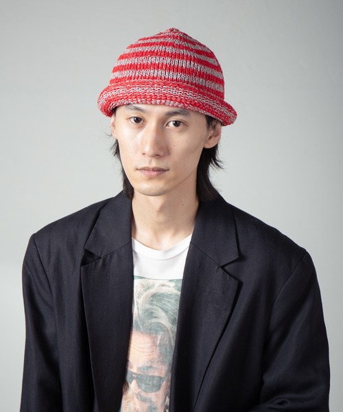 INDIETRO ASSOCIATION ニット帽 ニットキャップ Border Roll Knit Cap
