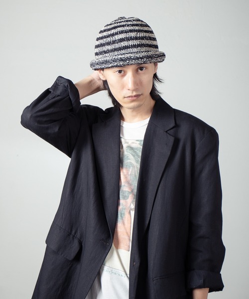 INDIETRO ASSOCIATION ニット帽 ニットキャップ Border Roll Knit Cap