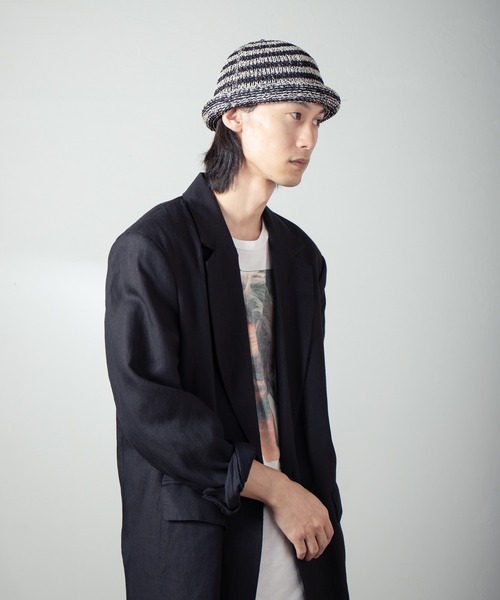INDIETRO ASSOCIATION ニット帽 ニットキャップ Border Roll Knit Cap